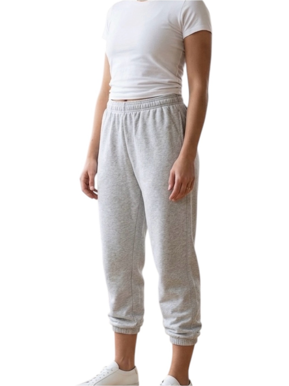 Gap Light Gray Sweatpants Elastic Cuffs Casual Workout Cozy L